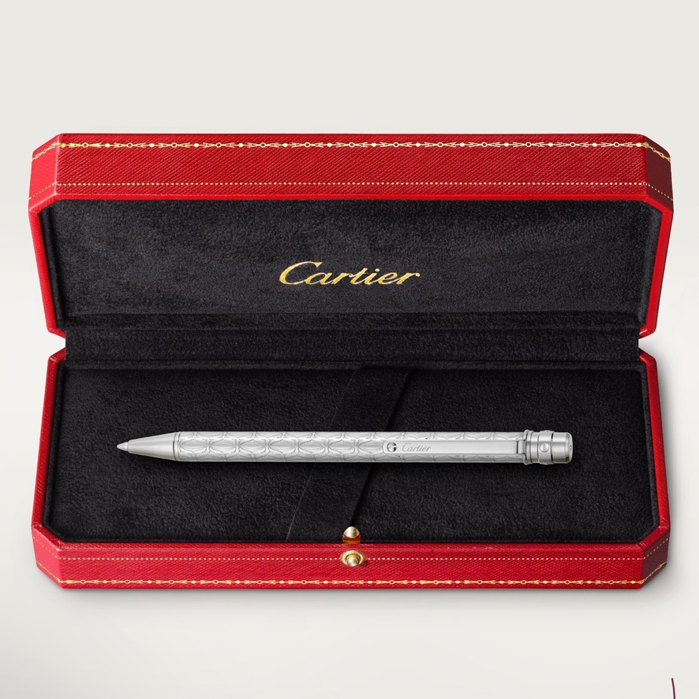 Cartier Santos De Cartier Ballpoint Pen Silver